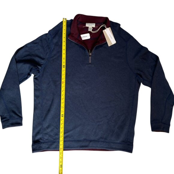 Tommy Bahama Flipshore Zip Reversible Pullover Sweater Size 2XLT Blue Burgundy - Picture 8 of 10